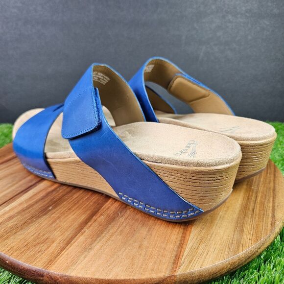 Dansko Lacee Womens Size 42 Leather Slip On Comfort Sandals Wedge Slides Mule - Picture 4 of 10